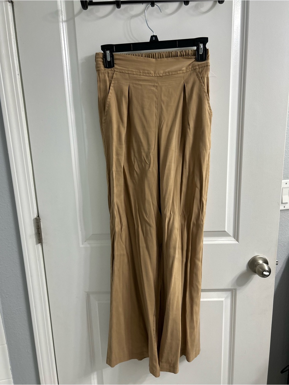 Max Studio Tan Wide-Leg Chinos